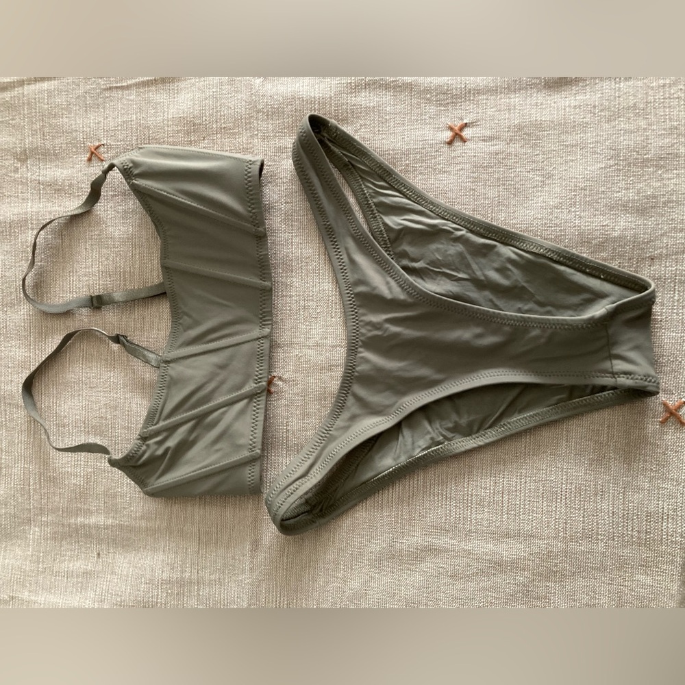 SKIMS Swimwear Bikini Top and Bottom 2 pieces Tan Desert Top is S, Bottom is XS
